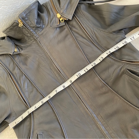 mike & chris leather hoodie jacket - Picture 9 of 10